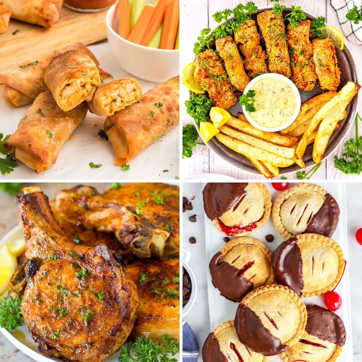 Air fryer foods collage.