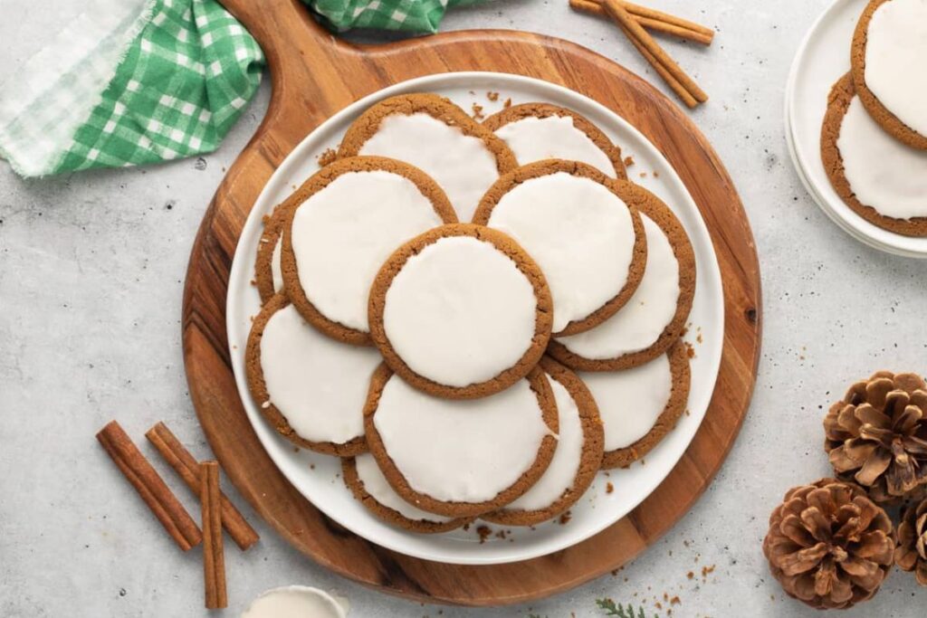 Molasses cookies close up shot.