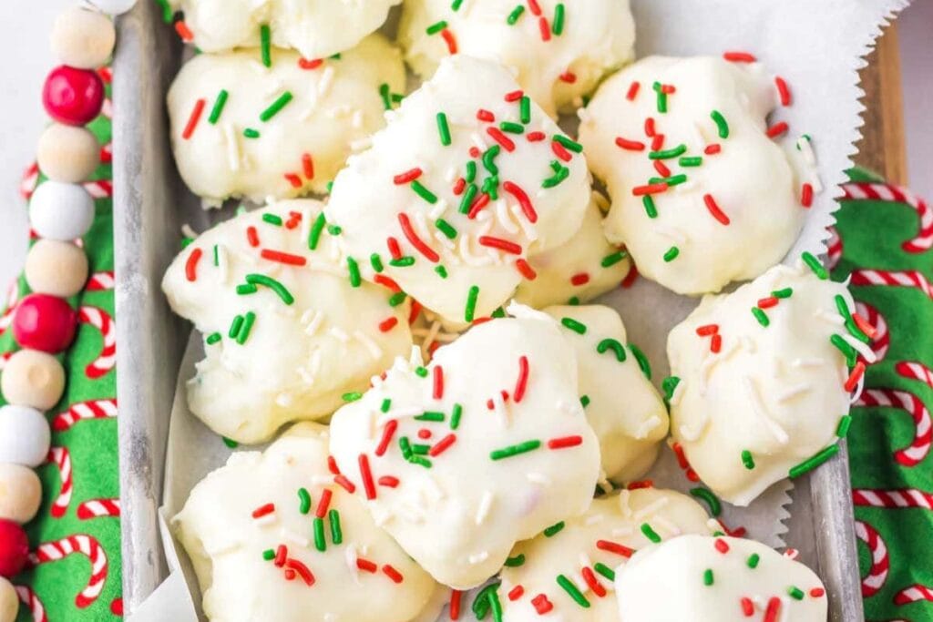 A close up shot of cool whip candies.