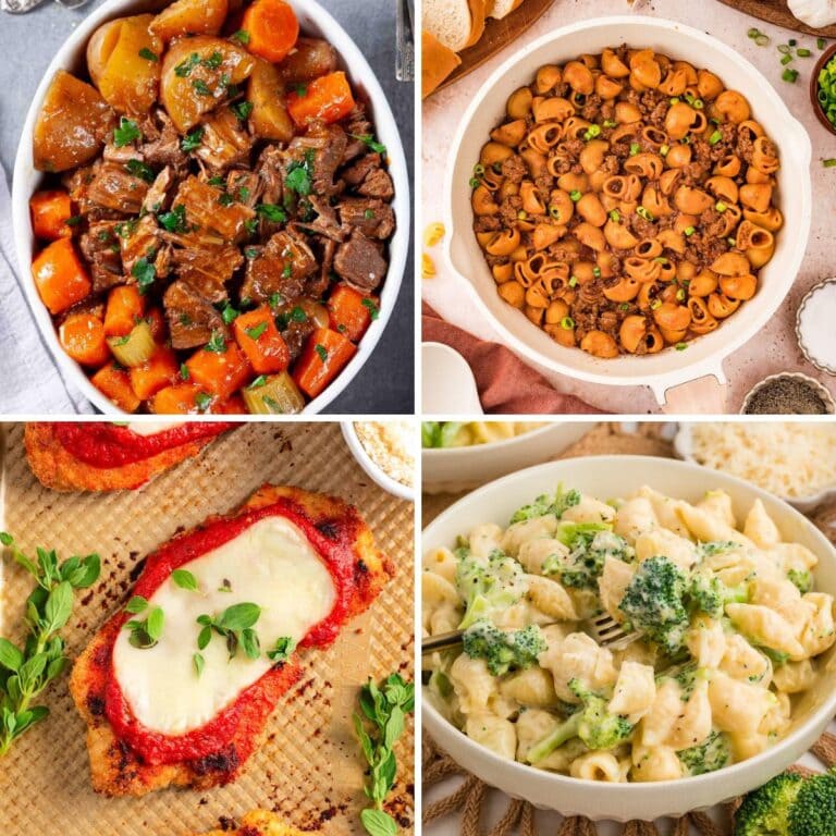 Cozy dinners collage.