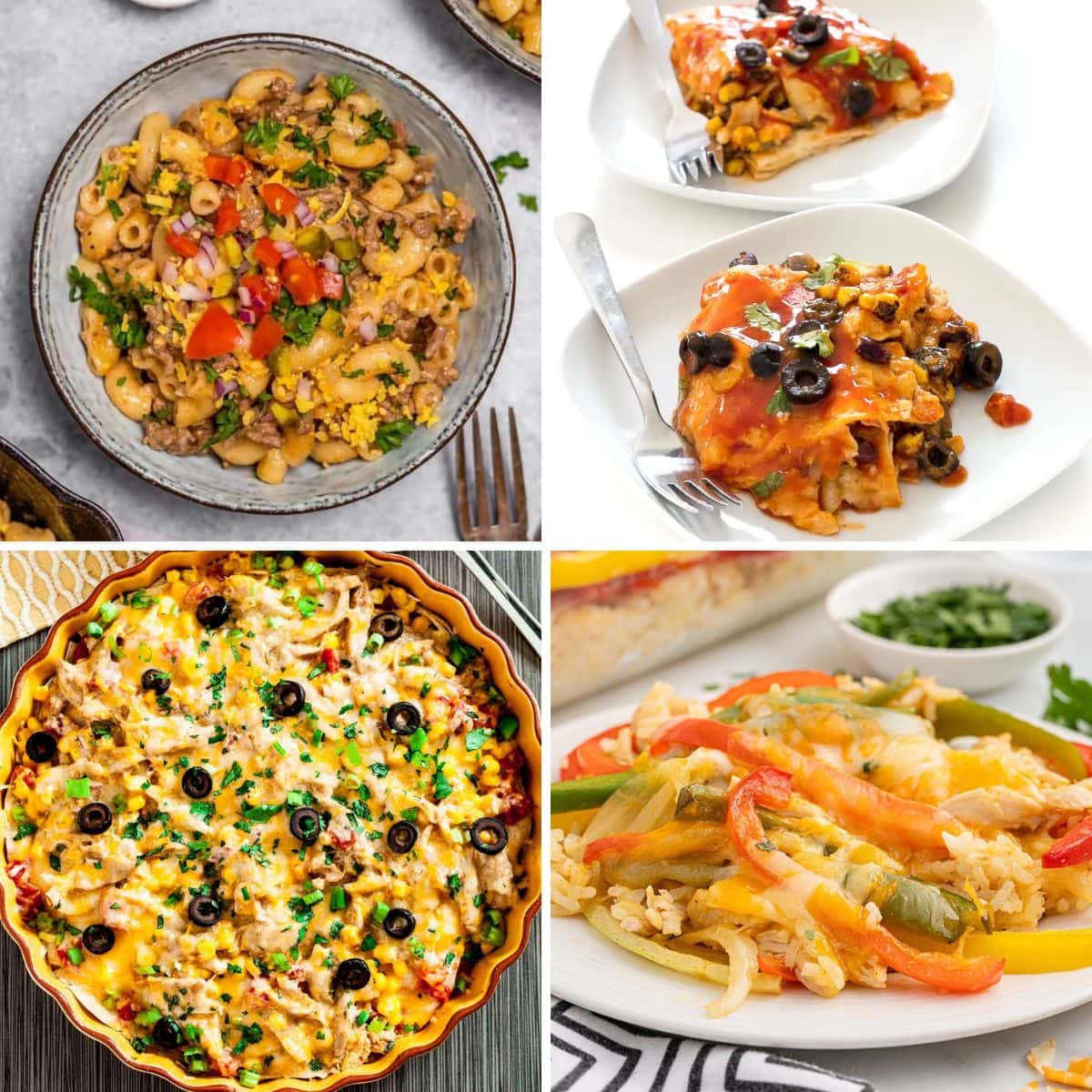 Dinner casseroles collage.