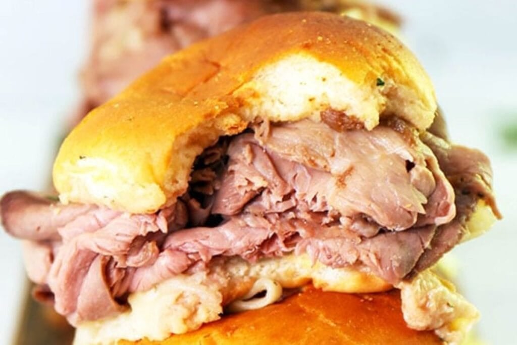 A close up shot of sliders.
