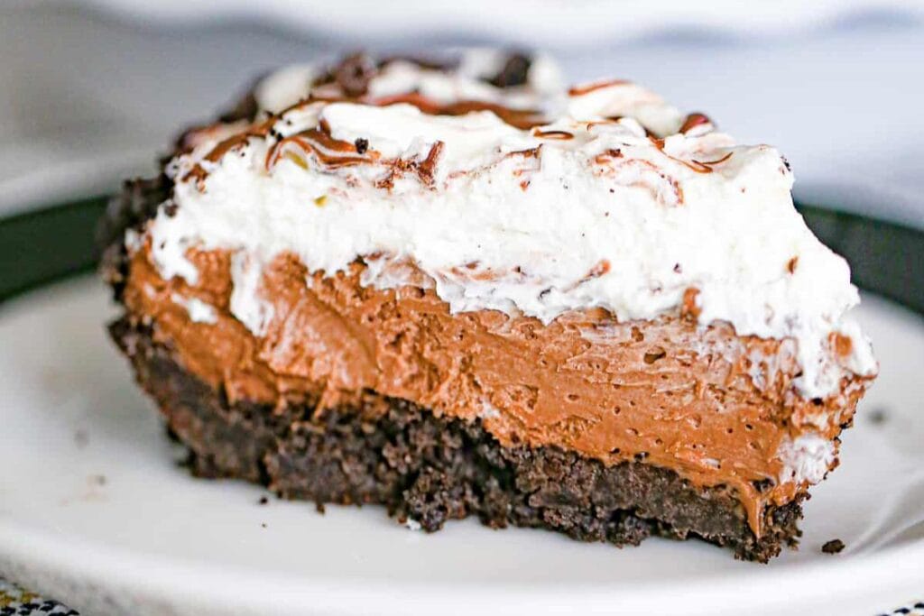 A slice of nutella cream pie.