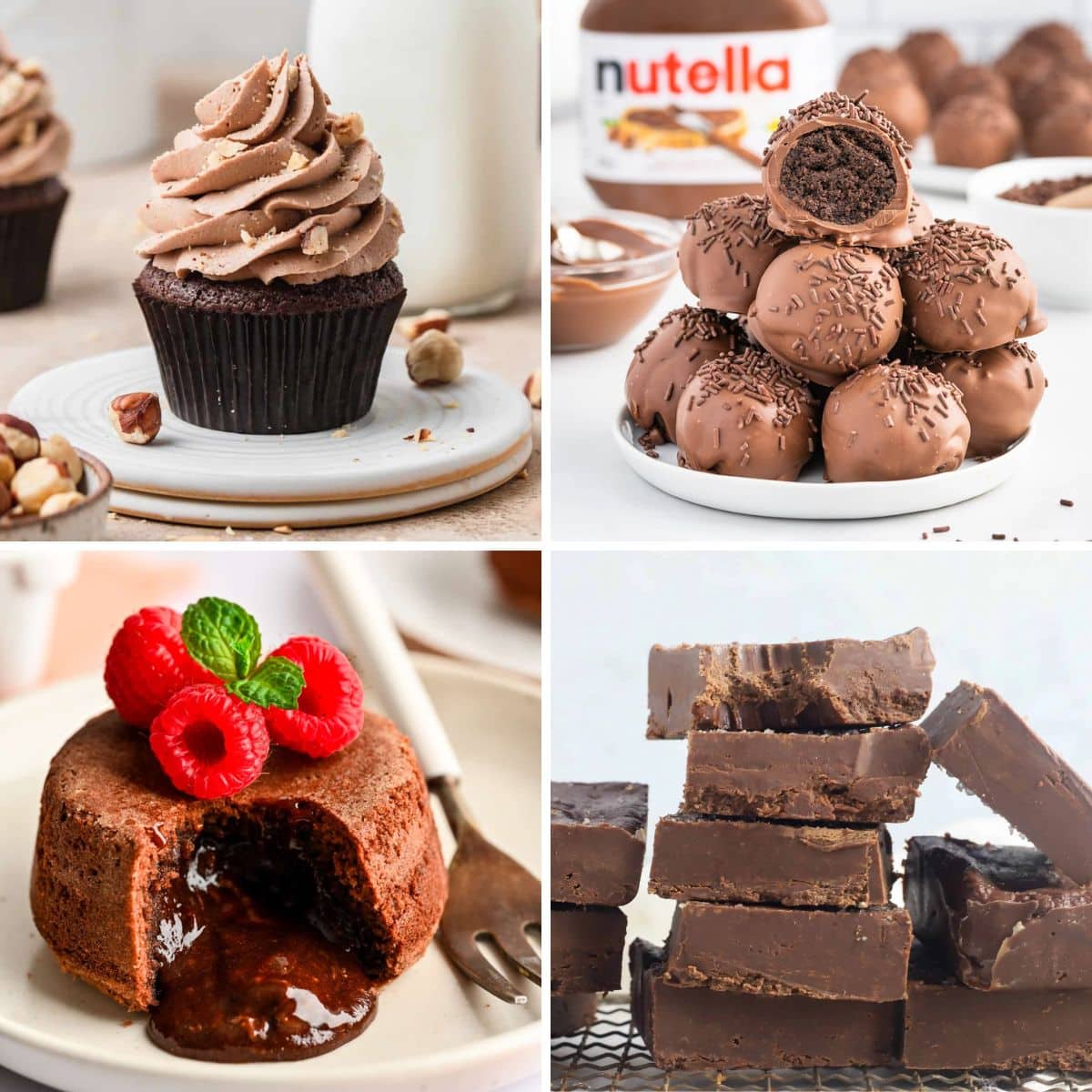 Nutella desserts collage.