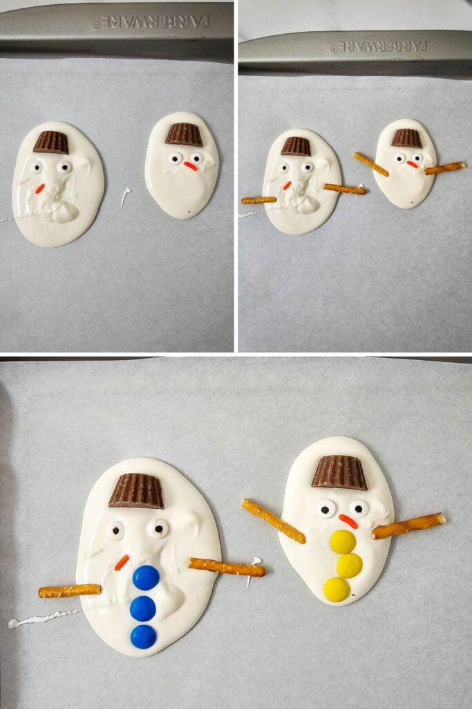 Process shots of melted snowman bark.