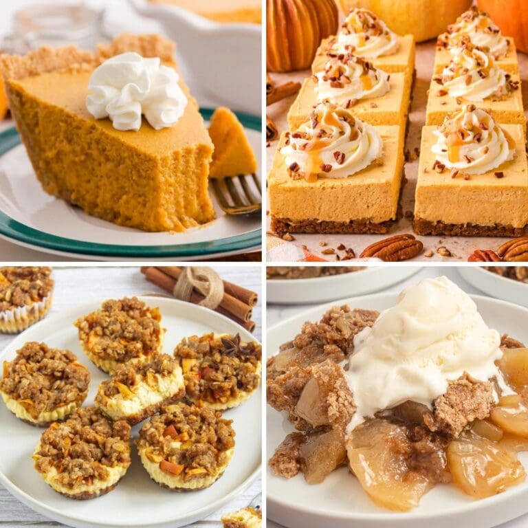 Collage of amazing fall desserts.