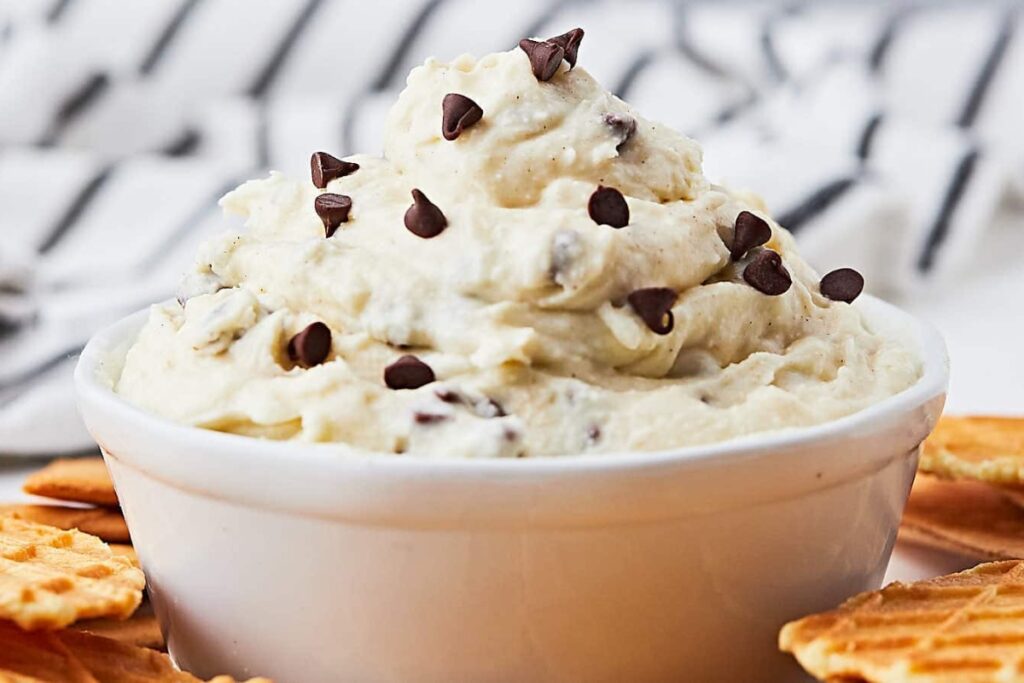 Cannoli dip in a bowl.