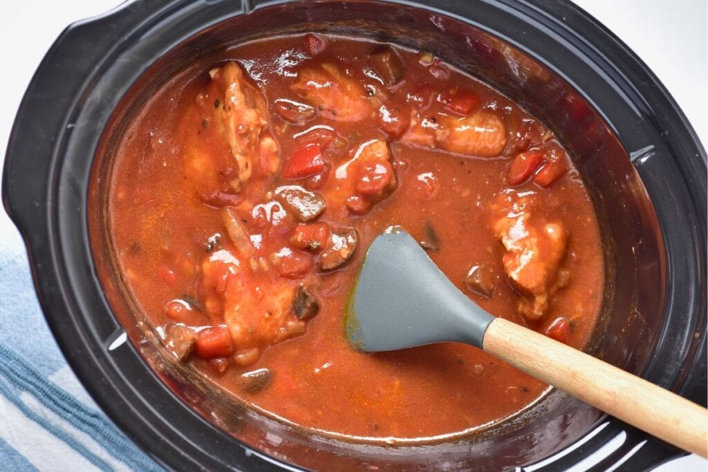 Chicken cacciatore in crockpot