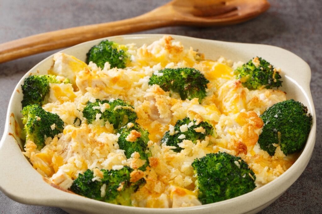 Classic casserole in a baking dish.