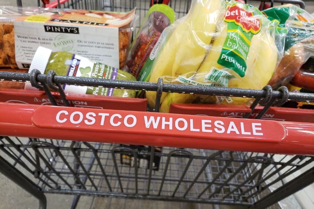 Items in costco shopping cart