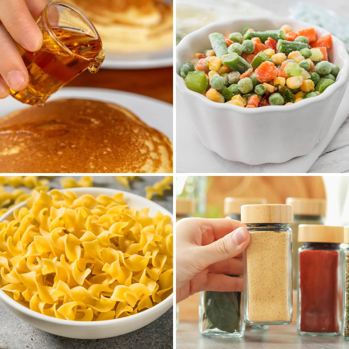 Collage of Dollar Tree grocery items with complaints.