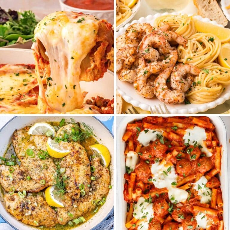 Family favorite dinners collage.