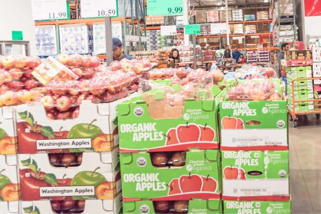 Boxes of fruits with inconsistent quality.