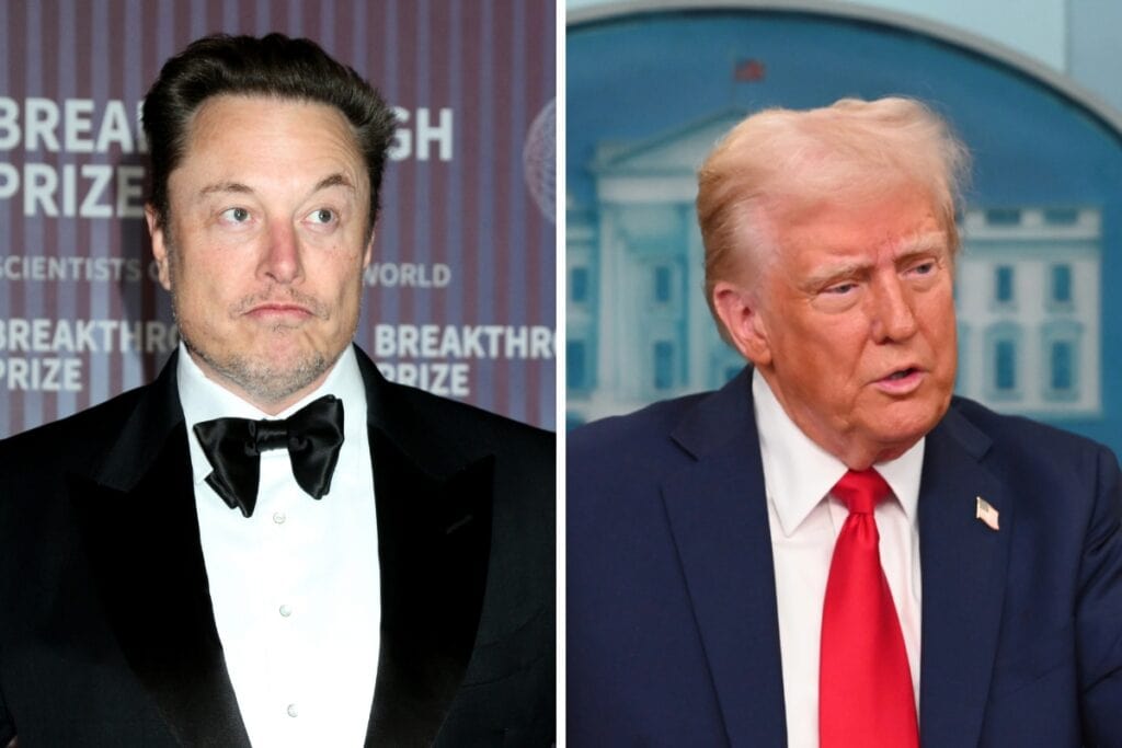 Collage image of Elon Musk and Donald Trump.