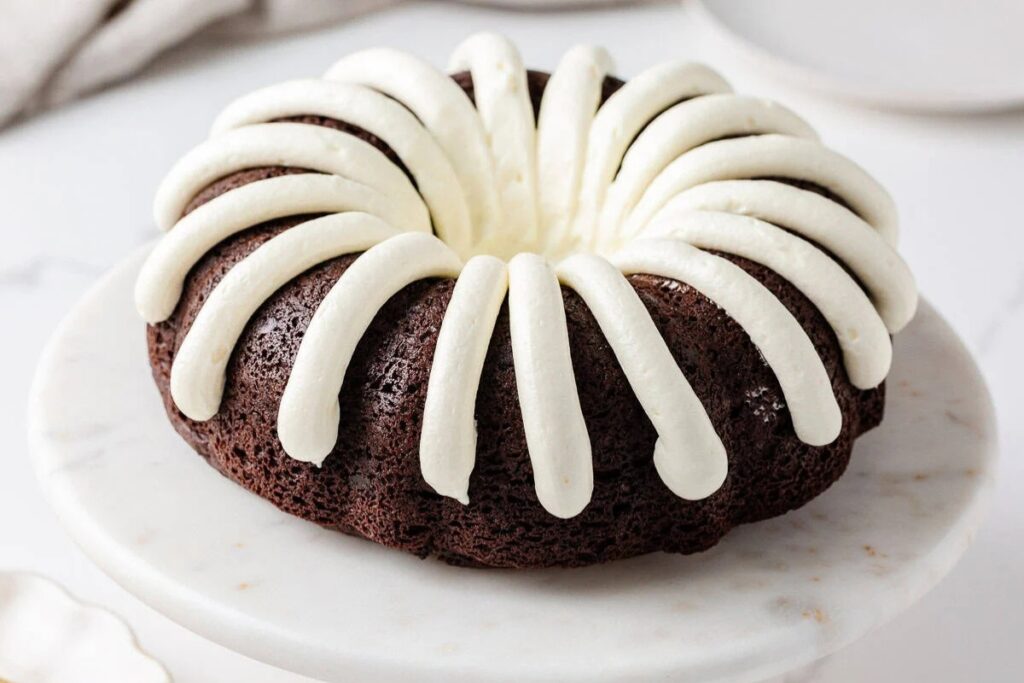 Nothing bundt cake on a plate.