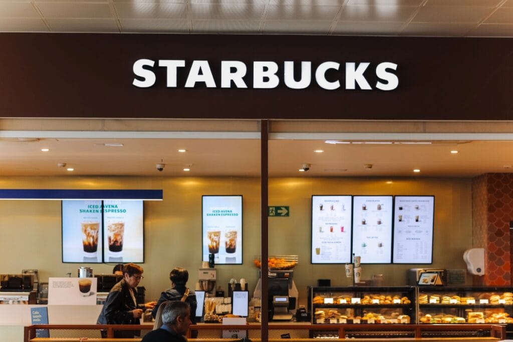 Starbucks storefront exterior view.