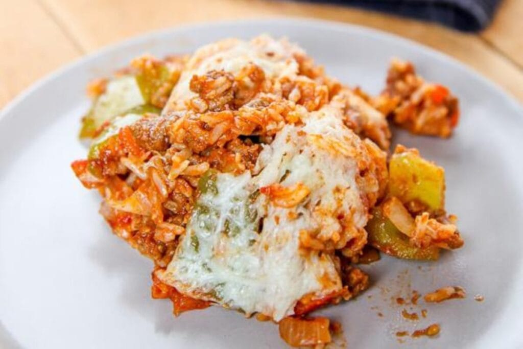 Stuffed Pepper Casserole served on a plate.