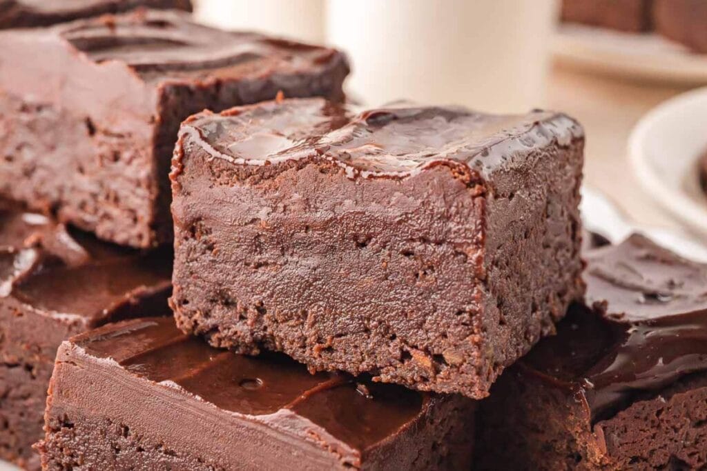 Close-up of sweet potato brownies.