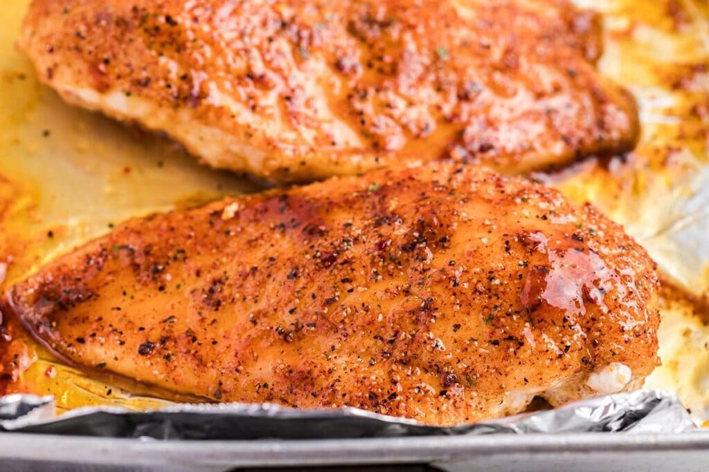 A close up shot of brown sugar chciken.