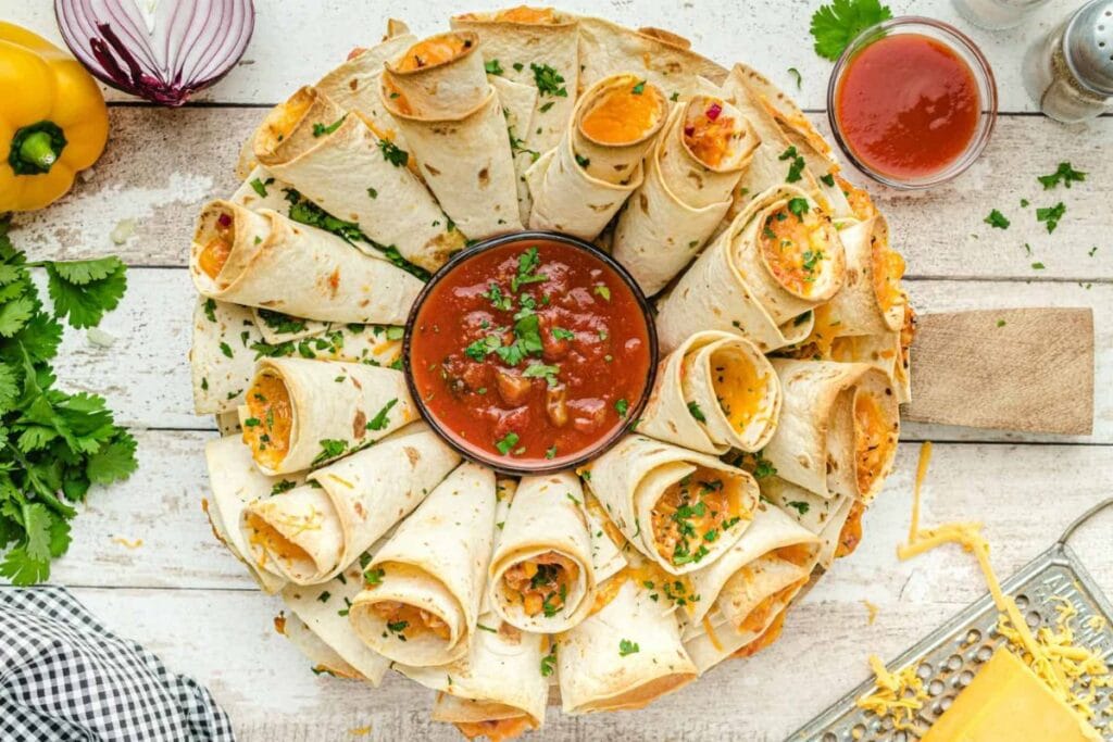 A close up shot of quesadilla ring.