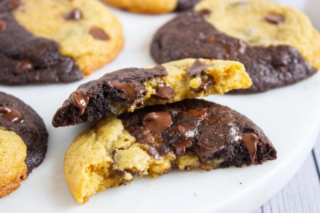 A close up shot of brookies.