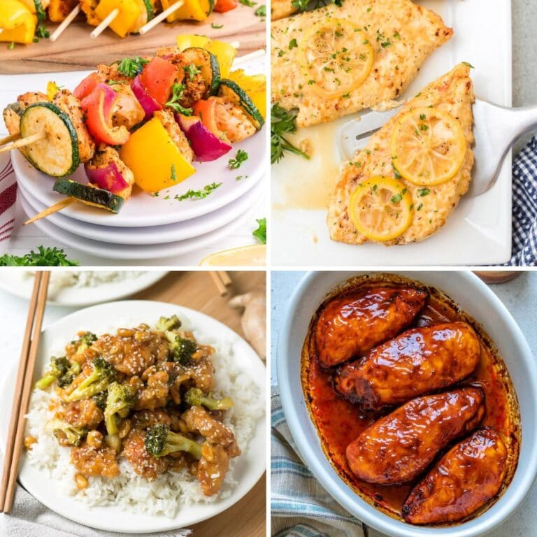 Chicken recipes collage.