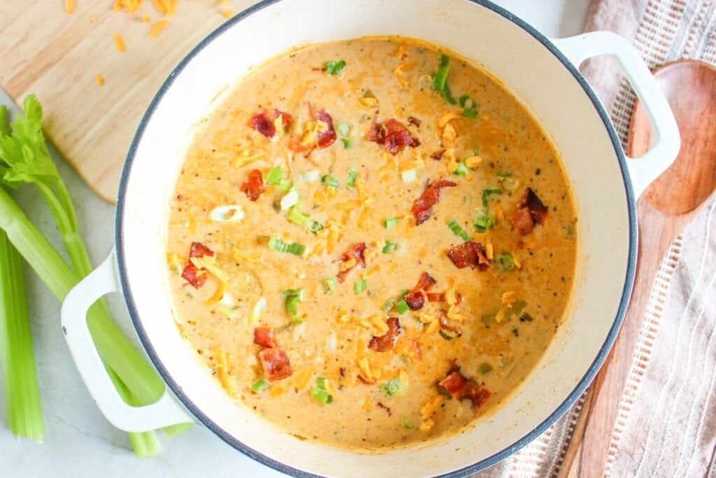 A close up shot of chicken soup.