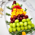 A close up shot of Christmas fruit platter.