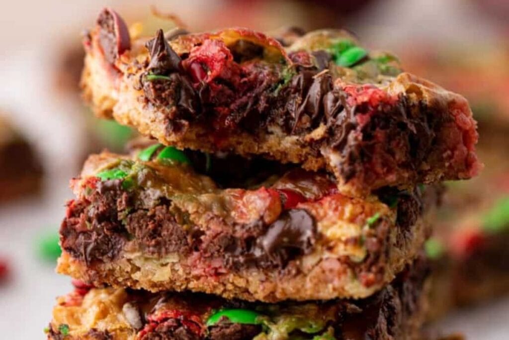 A close up shot of cookie bars.