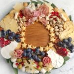 A close up shot of Christmas wreath charcuterie board.