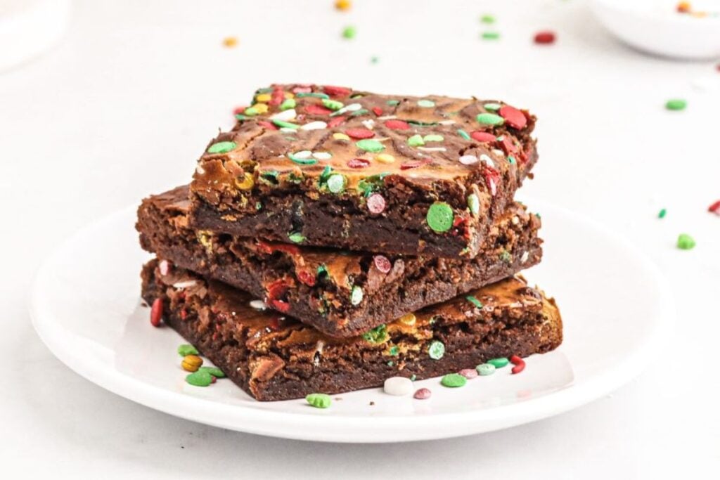 Stacks of gingerbread brownies.