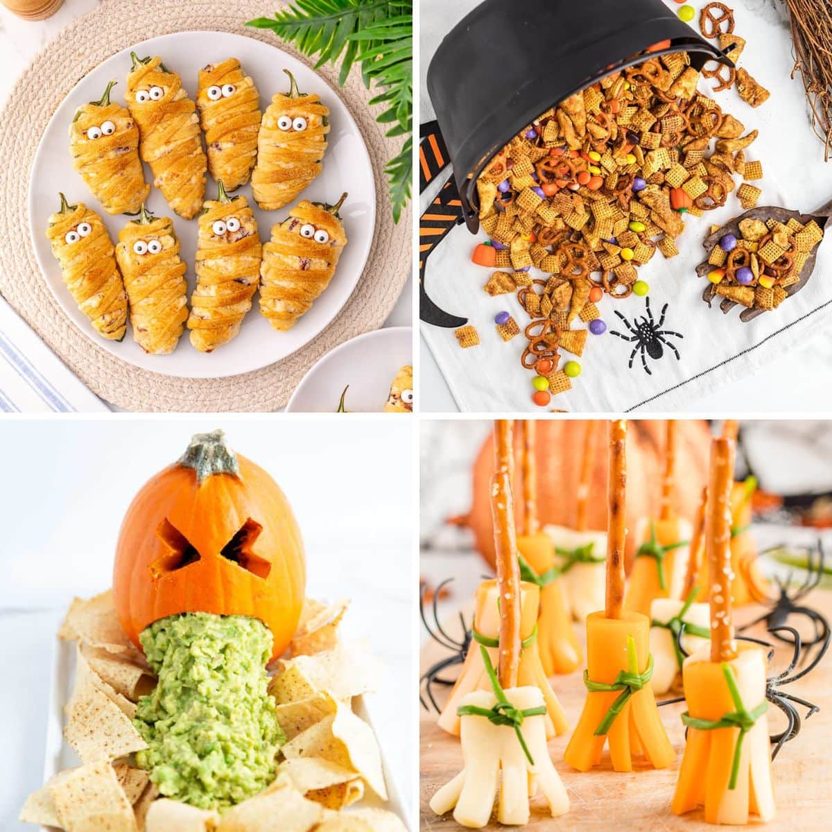 Halloween appetizers collage.
