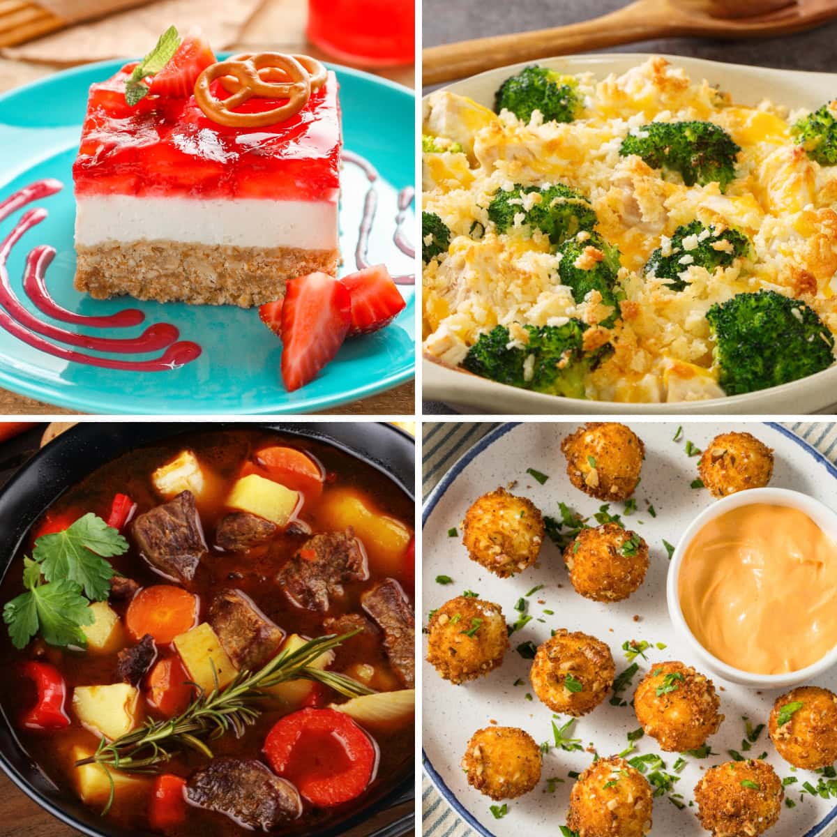 Collage of foods boomers ate growing up.