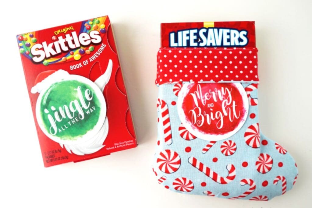 A close up shot of Christmas stocking idea.