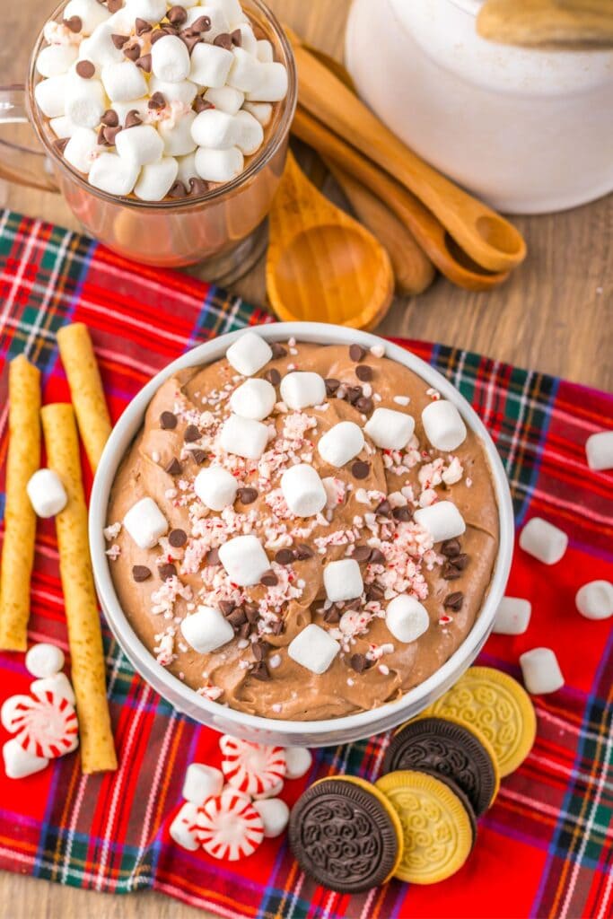 A close up shot of hot chocolate dip.