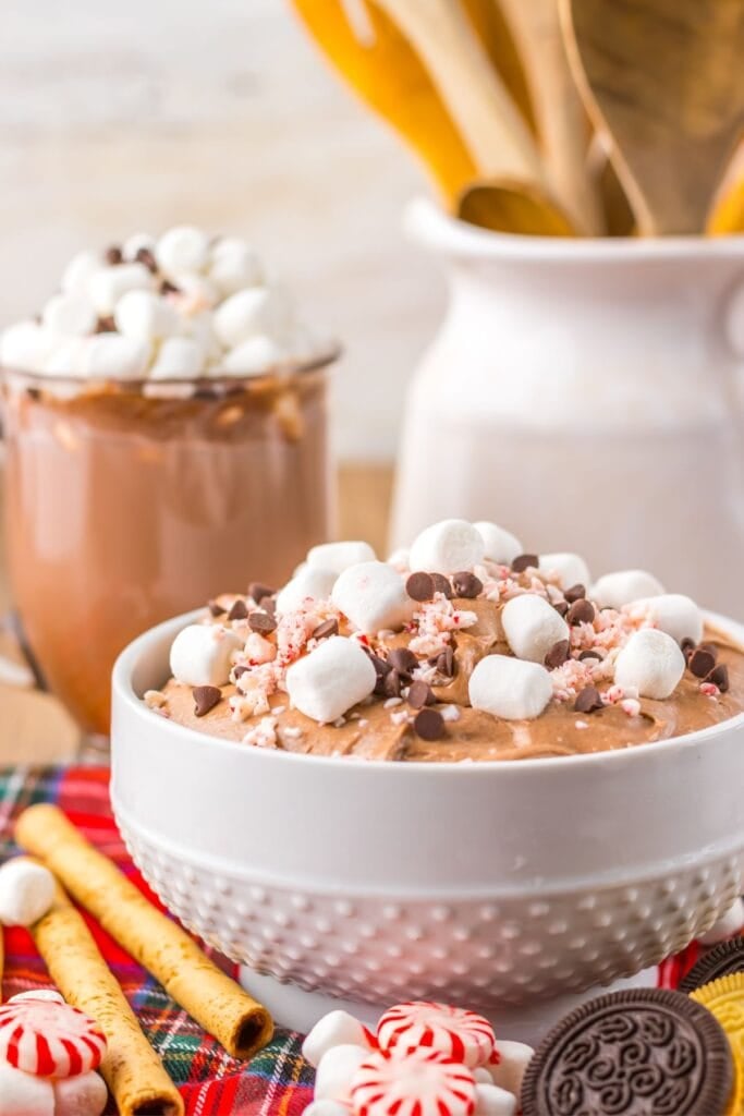 A close up shot of hot chocolate dip.