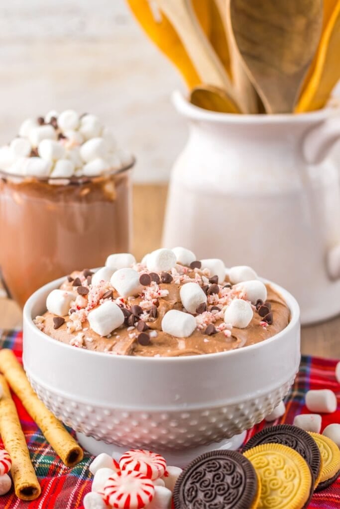 A close up shot of hot chocolate dip.