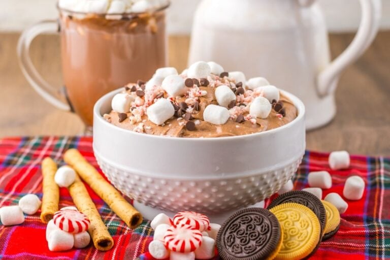 A close up shot of hot chocolate dip.