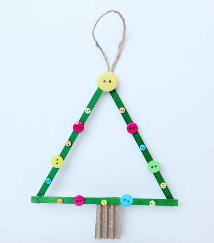 A close up shot of popsicle stick craft.