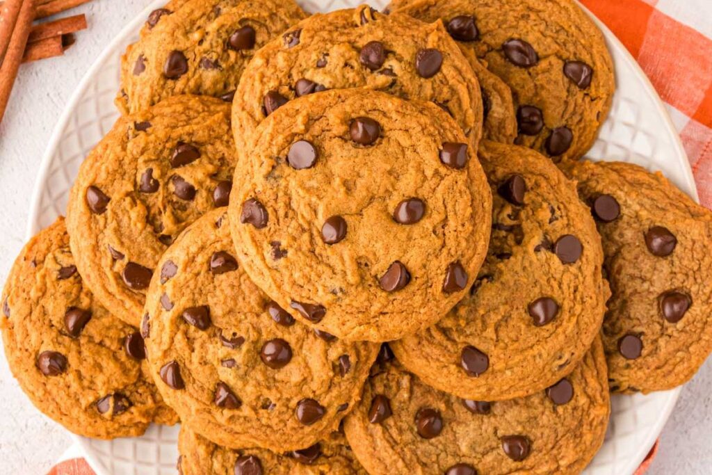 A close up shot of pumpkin cookies.