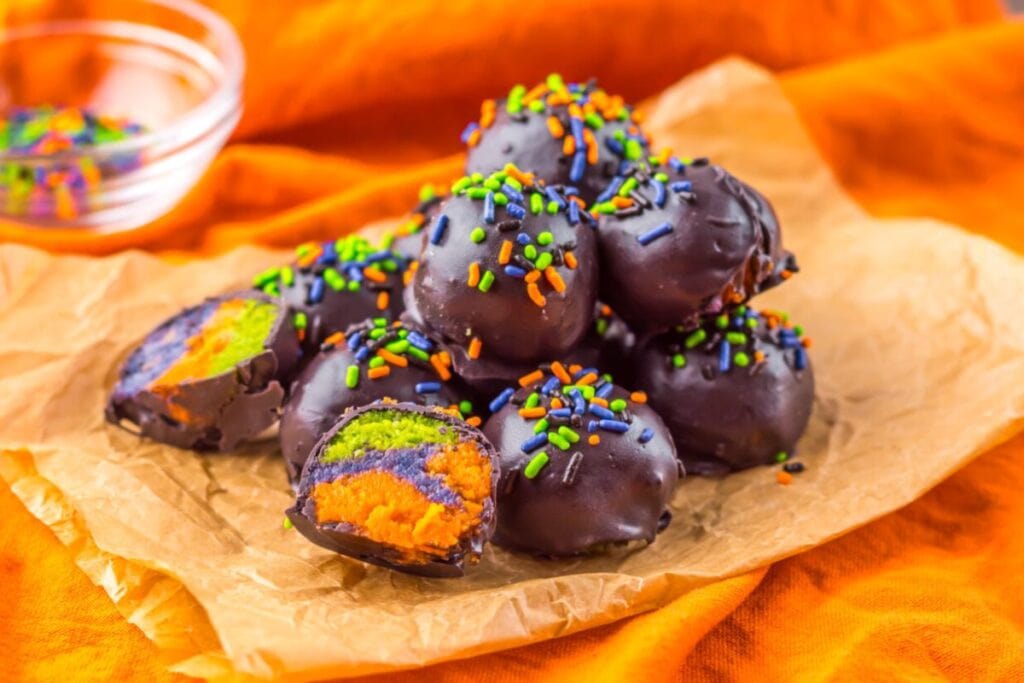A close up shot of Oreo truffles.