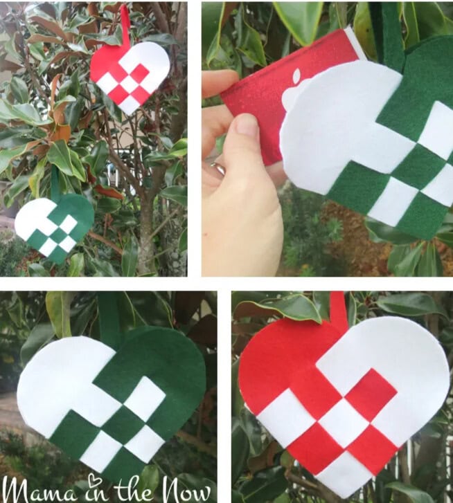 Christmas heart craft collage.