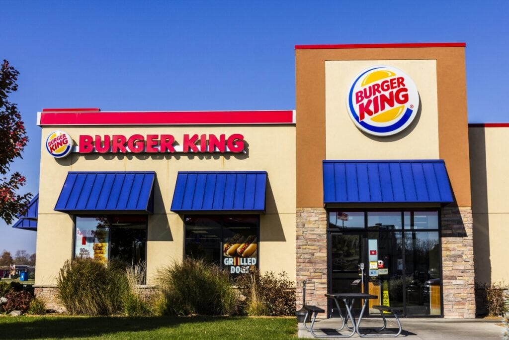 Burger King restaurant front view.