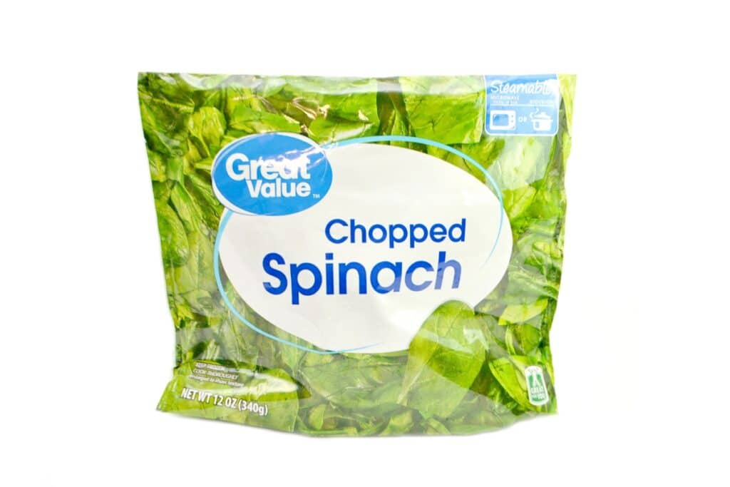Frozen vegetable in pack.