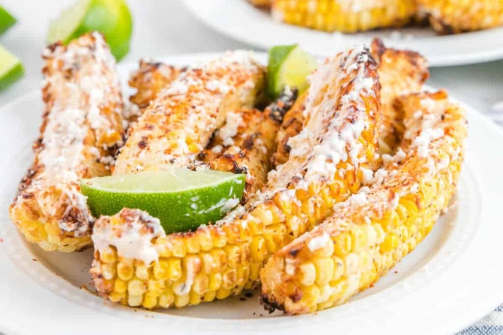 Corn ribs on a plate.