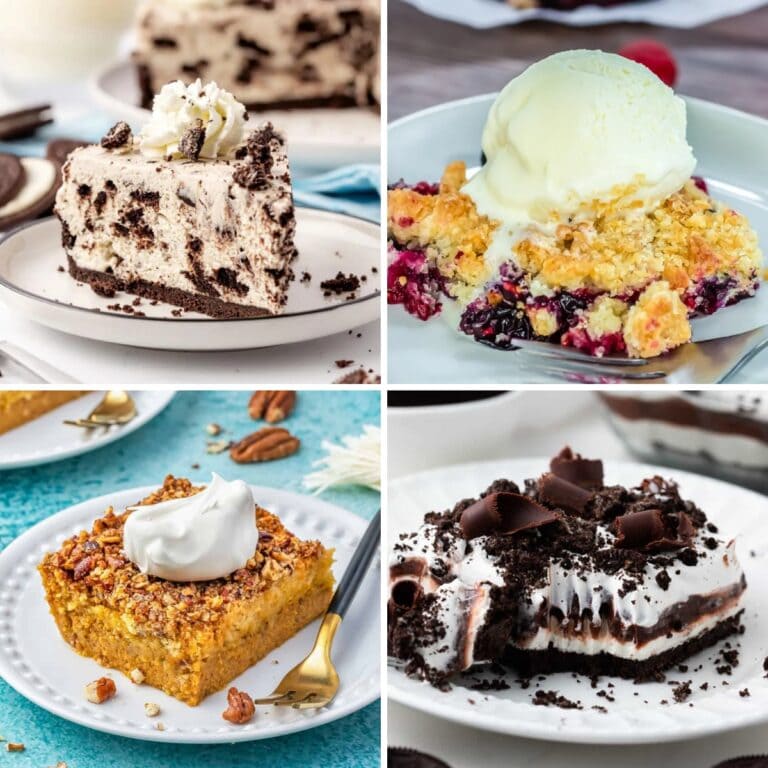Collage of crowd-pleasing desserts.