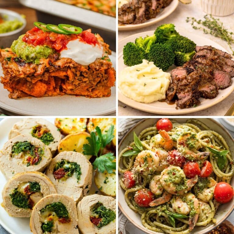 Collage of family dinners to make weekly.