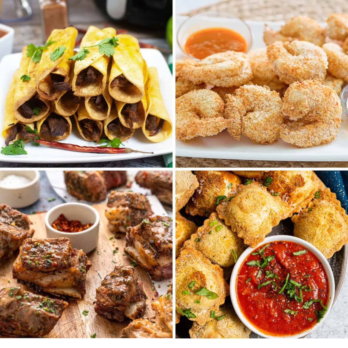 Collage of favorite air fryer recipes.