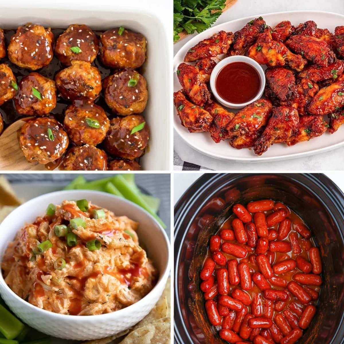 Slow cooker appetizers collage