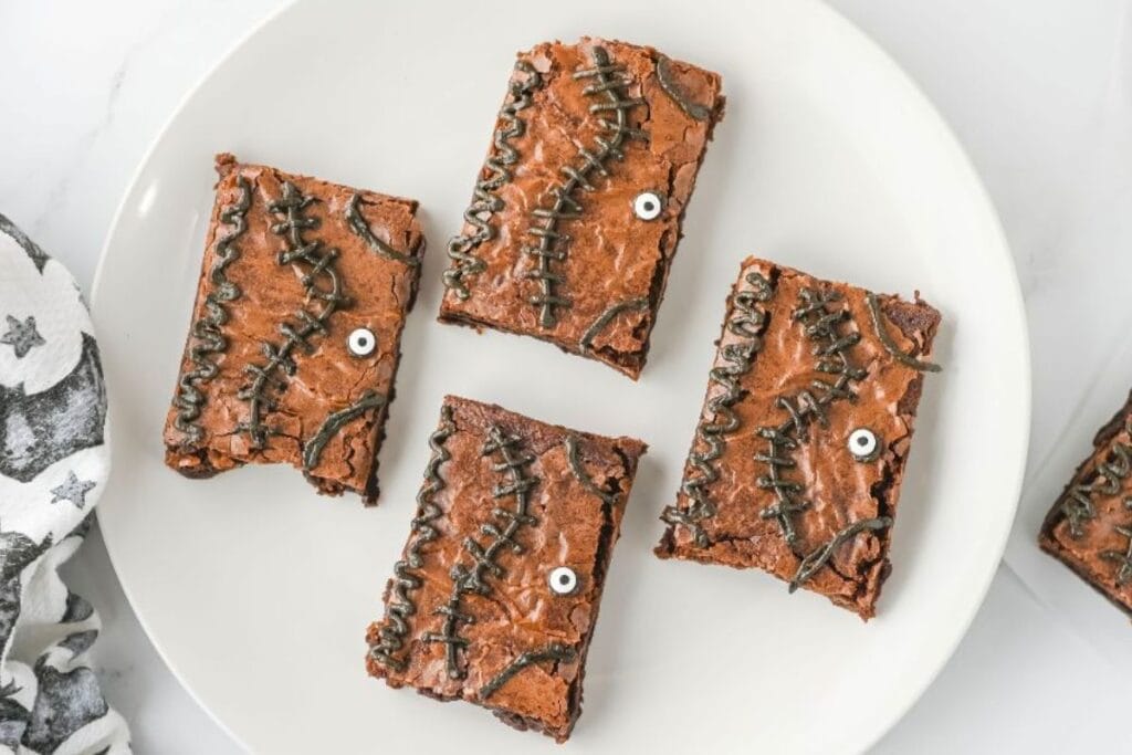 Spell book brownies with icing decoration